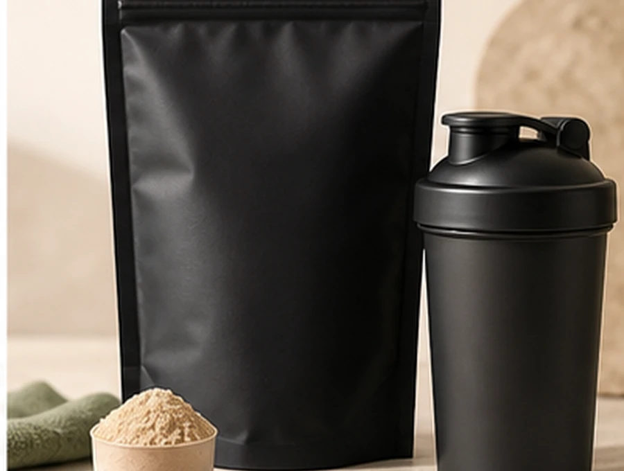 Editorial illustration representing Huel Black Edition